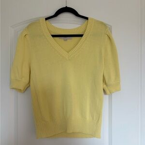 Loft Yellow V-Neck Knit Sweater
